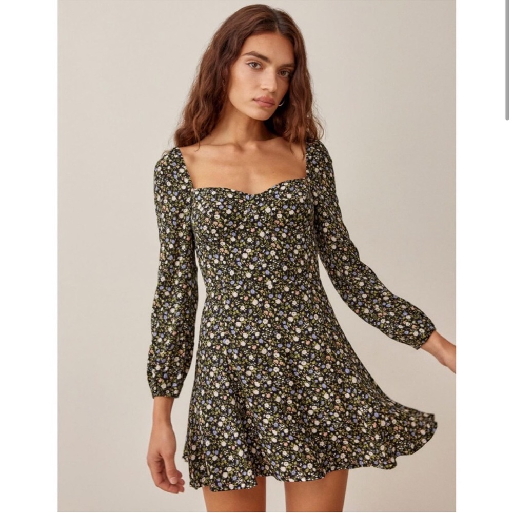 Reformation Mochi Esprit Floral Long Sleeve Mini Dress